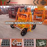 QMY4-45 Movable cement hollow block forming machine using electric engine in Ethiopia